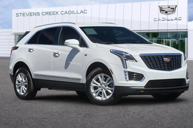 2026 Cadillac XT5 Luxury in Crystal White Tricoat — front three-quarter view