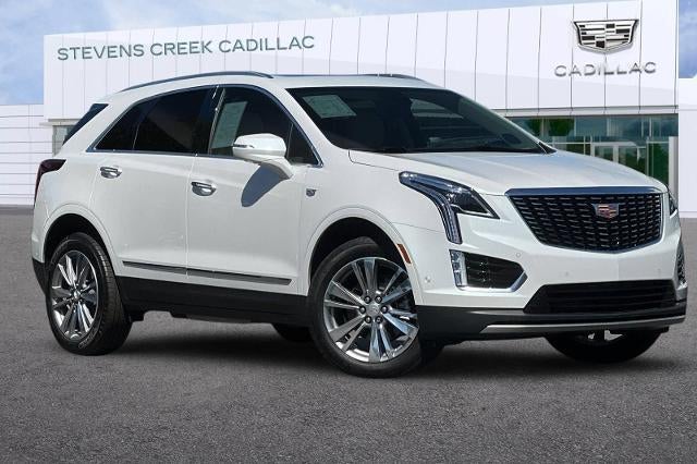 2026 Cadillac XT5 Premium Luxury in Crystal White Tricoat — front three-quarter view